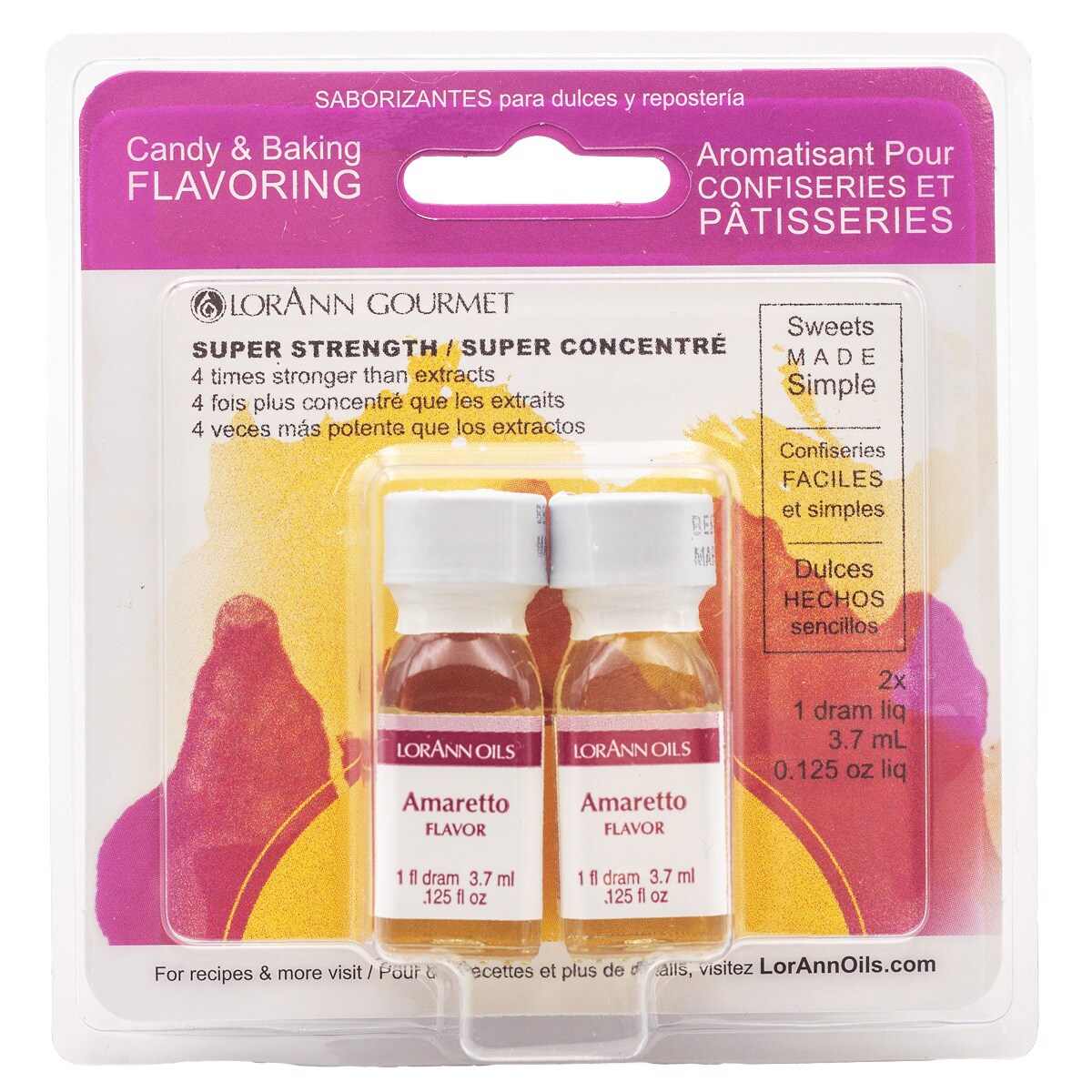 LorAnn Oils Amaretto Super Strength Flavor, 1 Dram Twin Pack