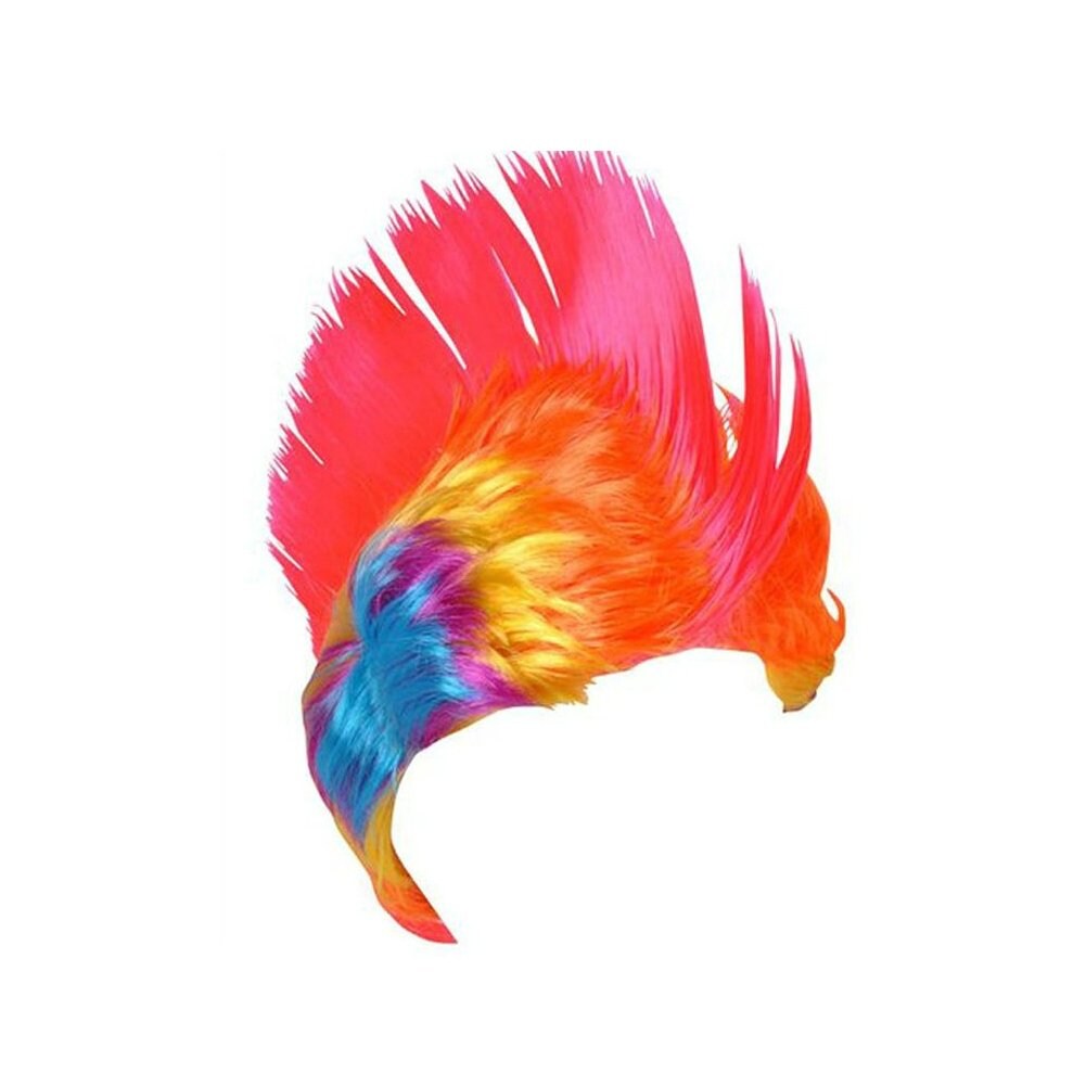 Rhode Island Novelty Adult Rainbow And Pink School And Team Spit Mohawk Wig Adult Costume 1388