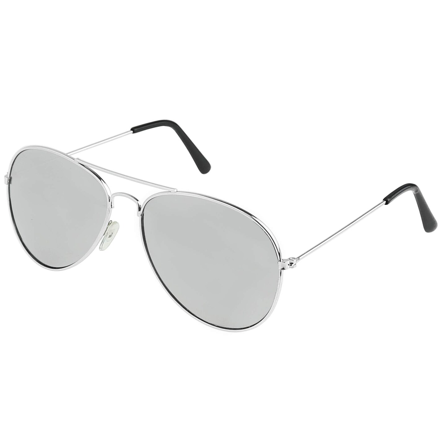 Silver Mirrored Aviator Sunglasses Military Style Mirror Sun Glasses With Metal Frame And Uv