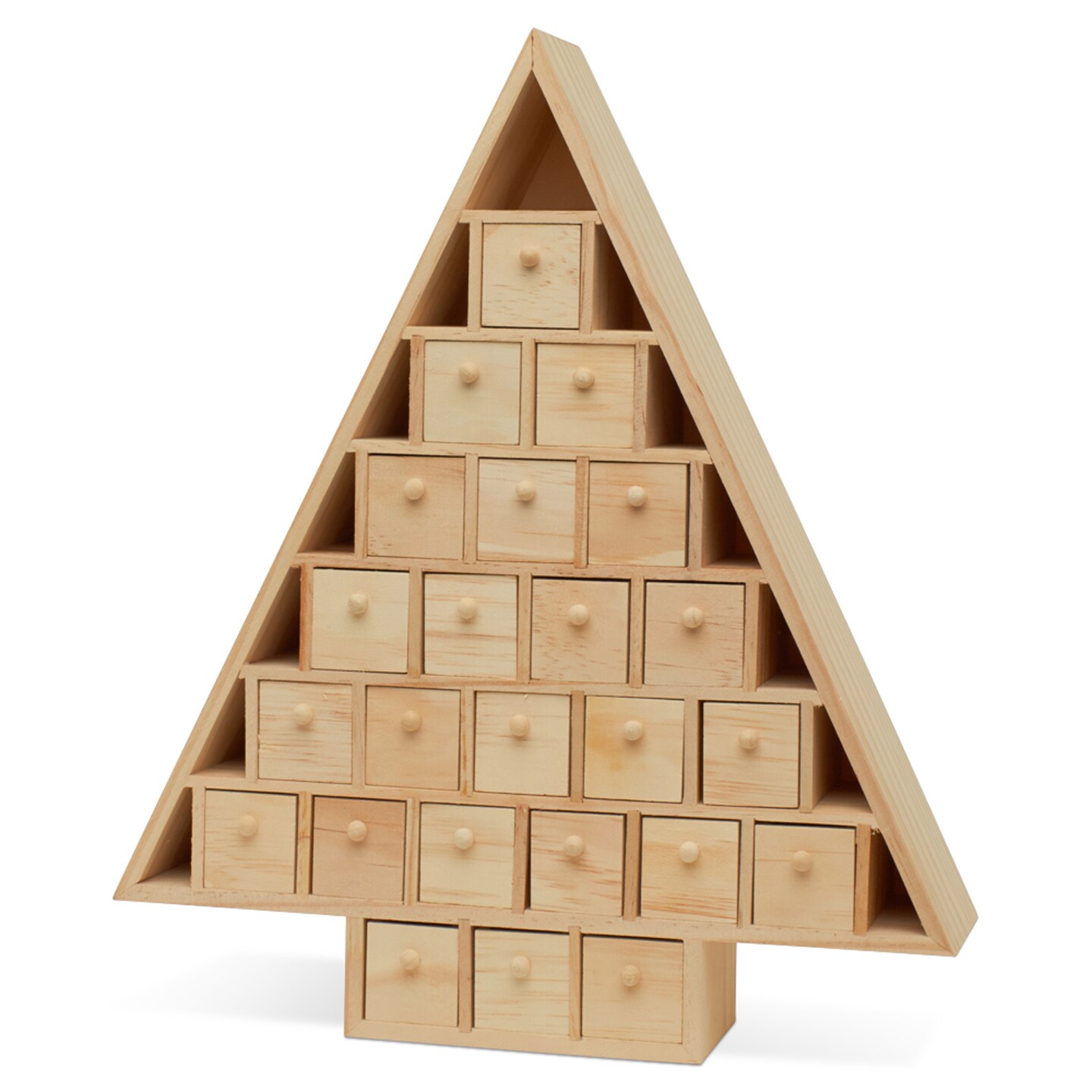 Wooden Advent Calendar, DIY Preassembled, Empty Drawers Woodpeckers