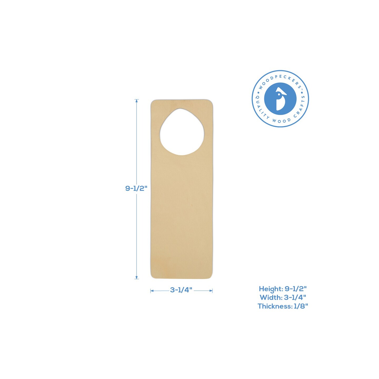Wood Door Knob Hanger 9.5 x 31/4 Inch, Unfinished to Paint