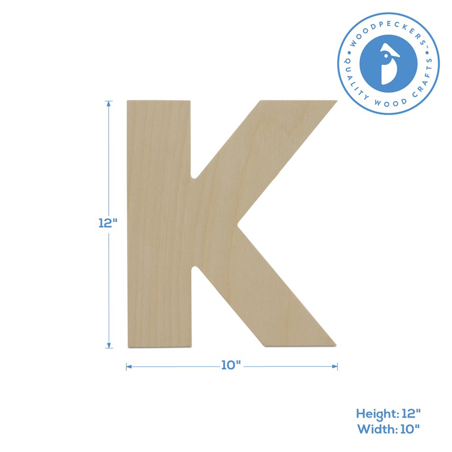 Wooden Letter K 12 Inch Or 8 Inch, Unfinished Large Wood Letters For ...