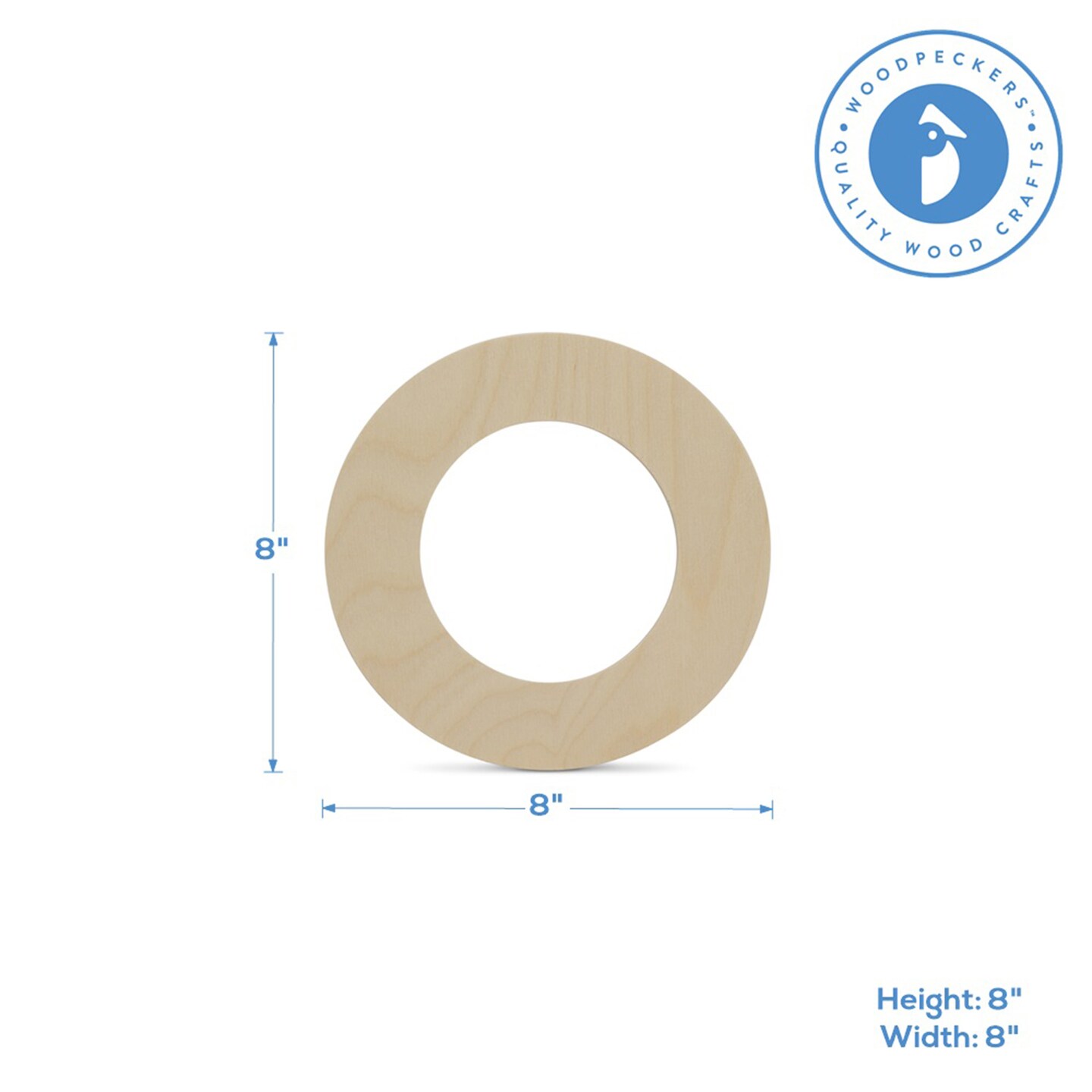 Wooden Letter O 12 inch or 8 inch, Unfinished Large Wood Letters for Crafts | Woodpeckers