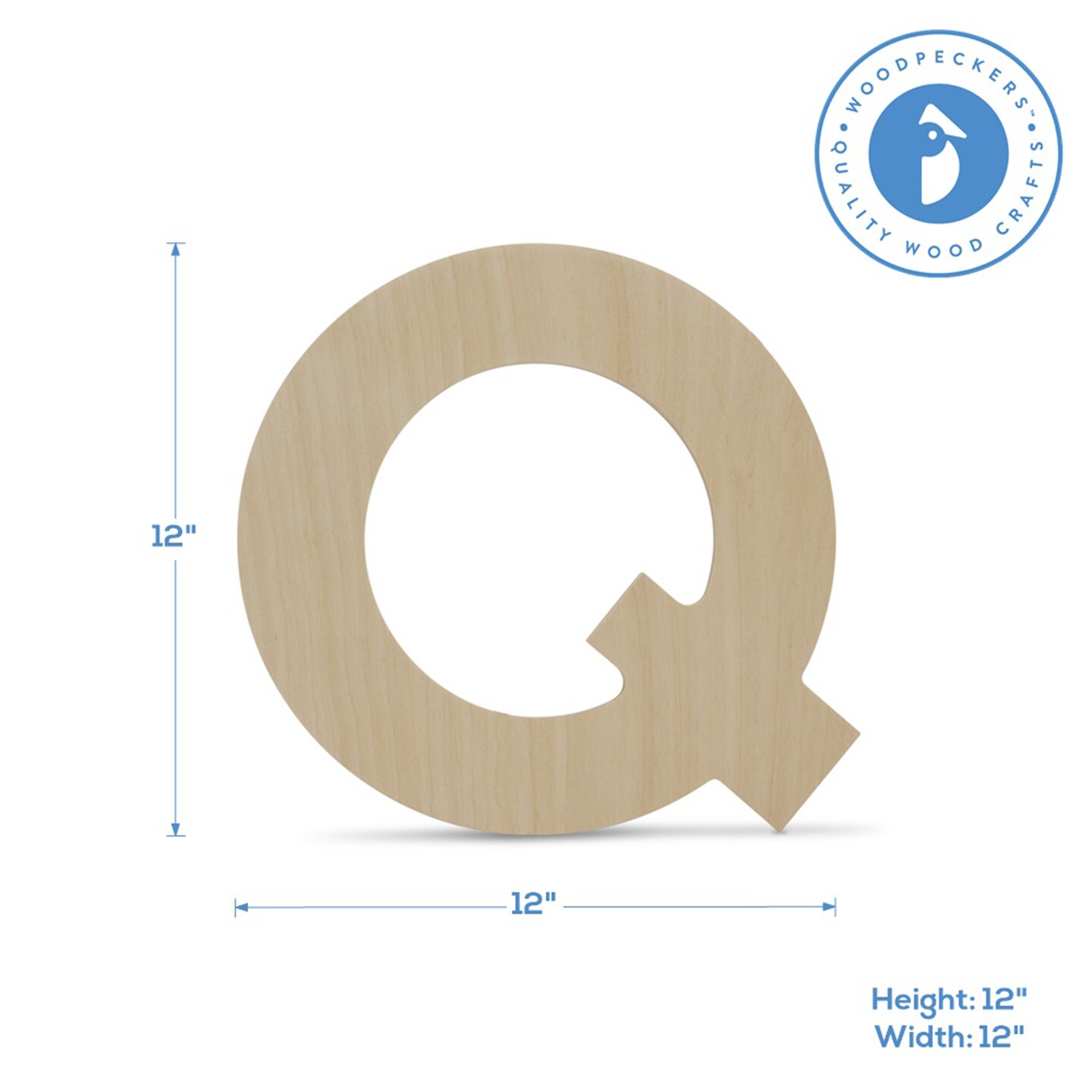 Wooden Letter Q 12 Inch Or 8 Inch, Unfinished Large Wood Letters For ...