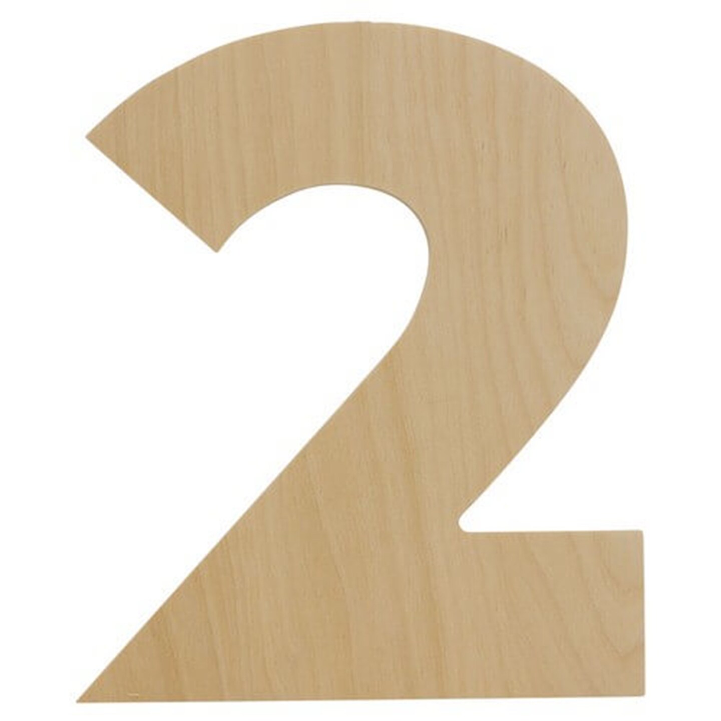 Wooden Number 2, 12 inch or 8 inch, Unfinished Large Wood Numbers for Crafts | Woodpeckers