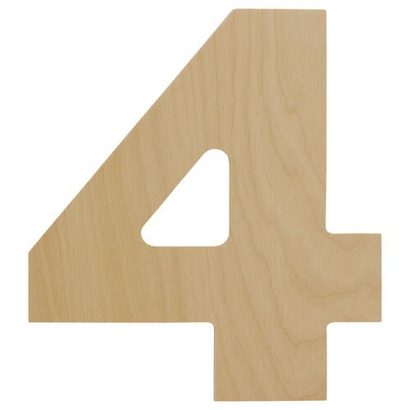 Wooden Number 4, 12 inch or 8 inch, Unfinished Large Wood Numbers for Crafts | Woodpeckers