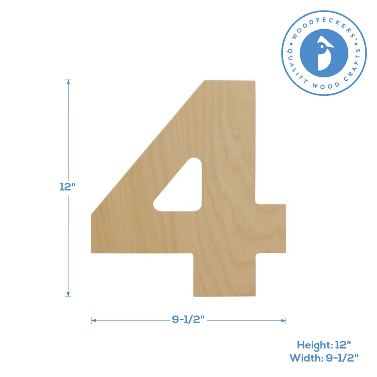 Wooden Number 4 12 Inch Or 8 Inch Unfinished Large Wood Numbers For