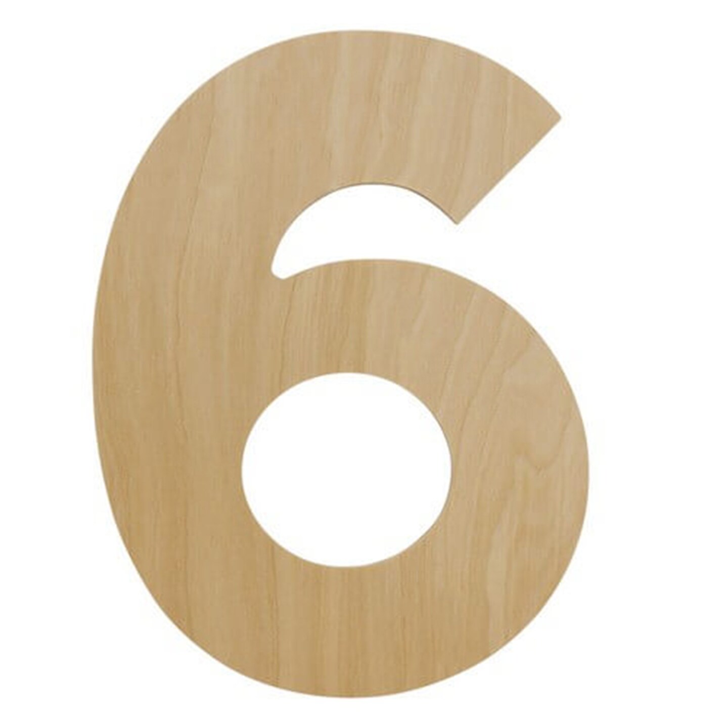 Wooden Number 6, 12 inch or 8 inch, Unfinished Large Wood Numbers for Crafts | Woodpeckers