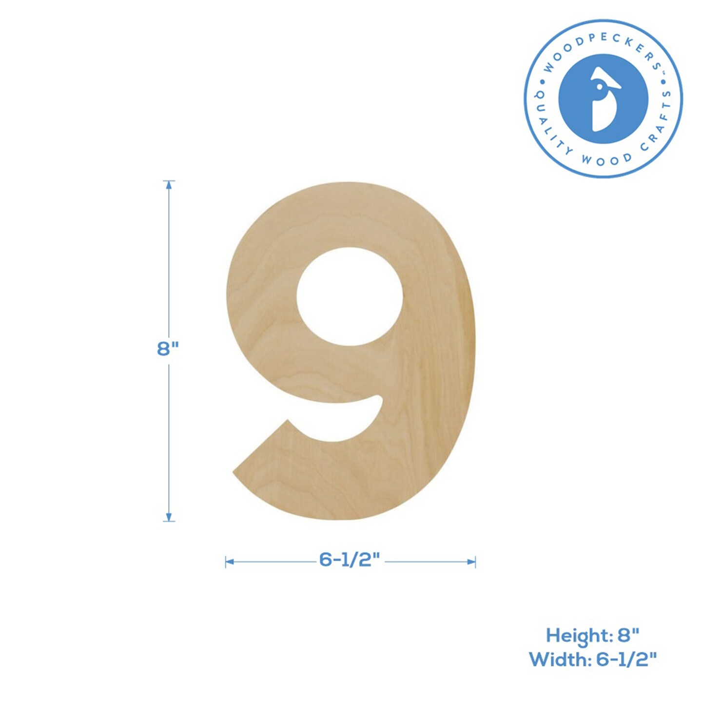 Wooden Number 9, Extra Large Wooden Numbers