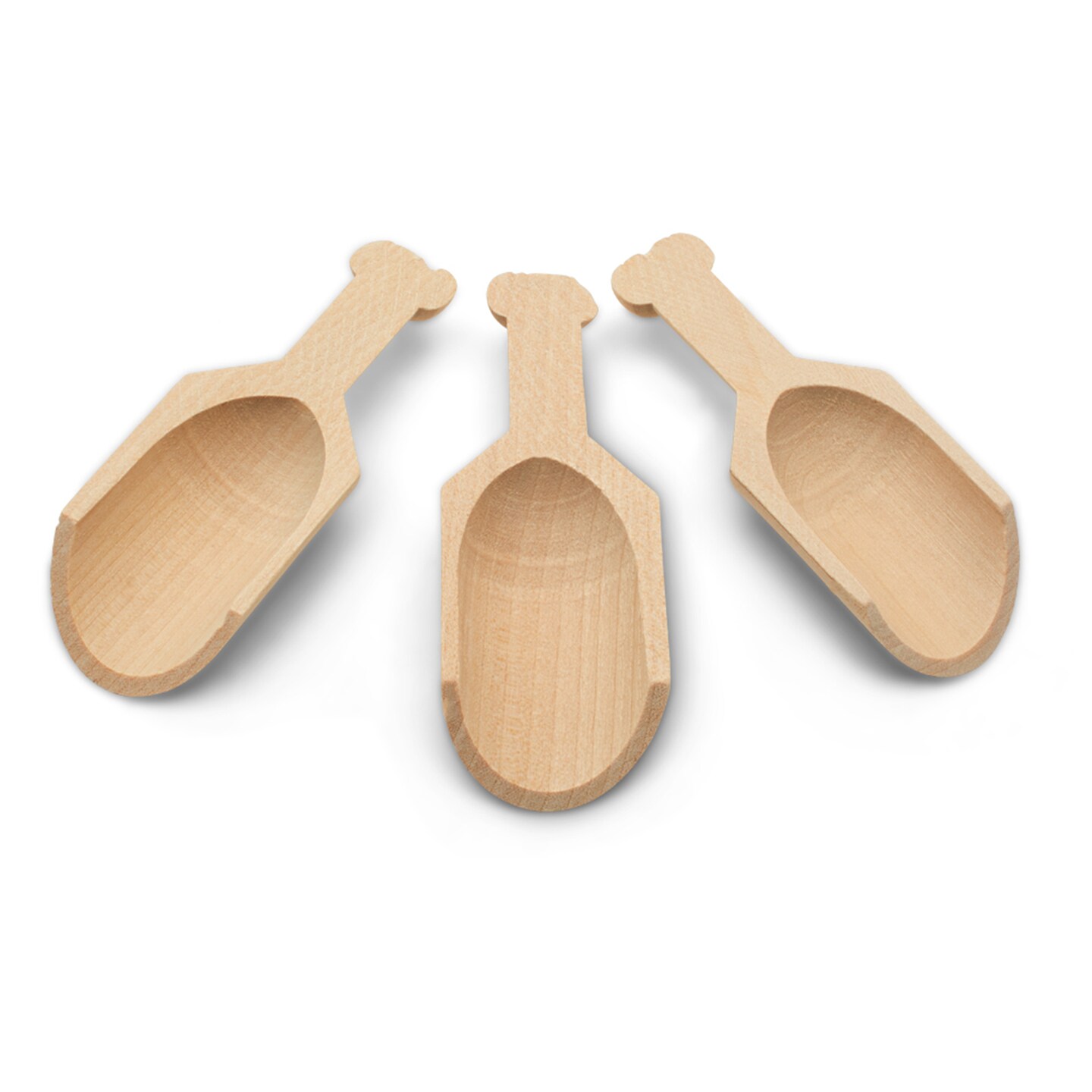 Mini Wooden Scoopers Assorted Sizes, Unfinished, for Bath Salts &#x26; Jars | Woodpeckers