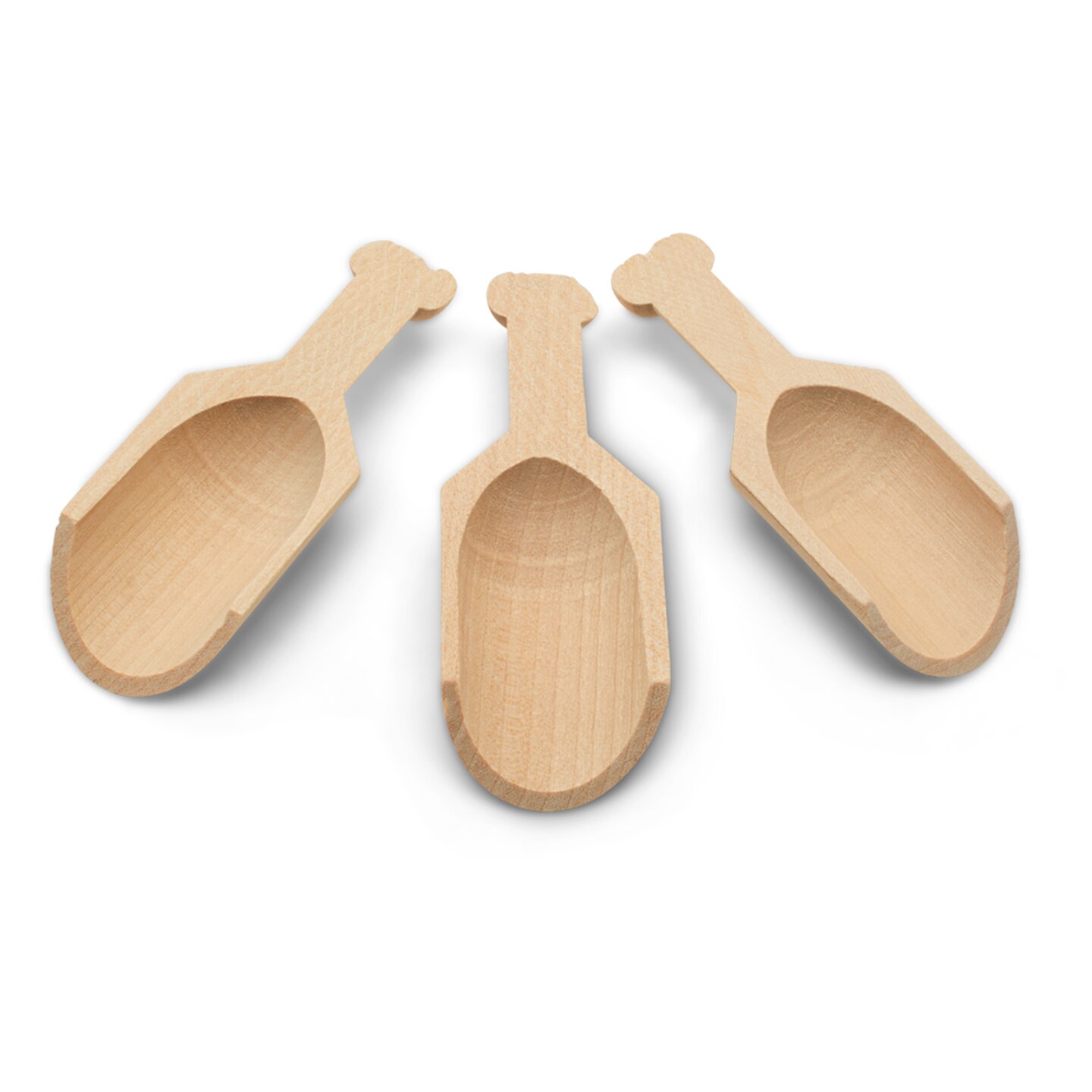 Mini Wooden Scoopers Assorted Sizes, Unfinished, for Bath Salts & Jars | Woodpeckers