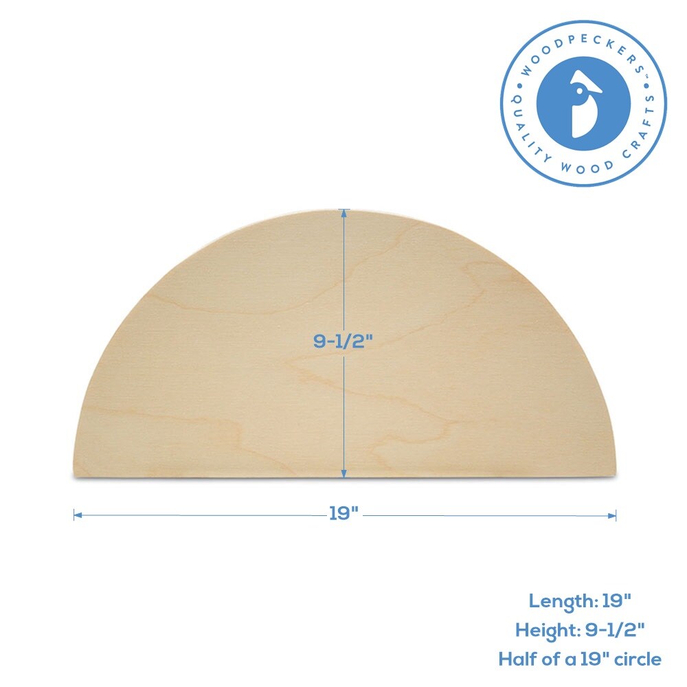Half Circle Cutouts, Semicircle Wooden Cutouts for Crafts/Play | Woodpeckers