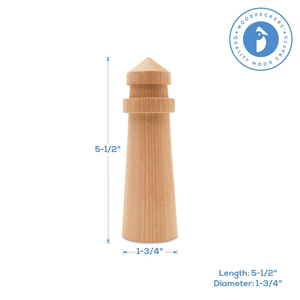 Wood Lighthouse Figures for Decor, Lighthouse Ornaments | Woodpeckers