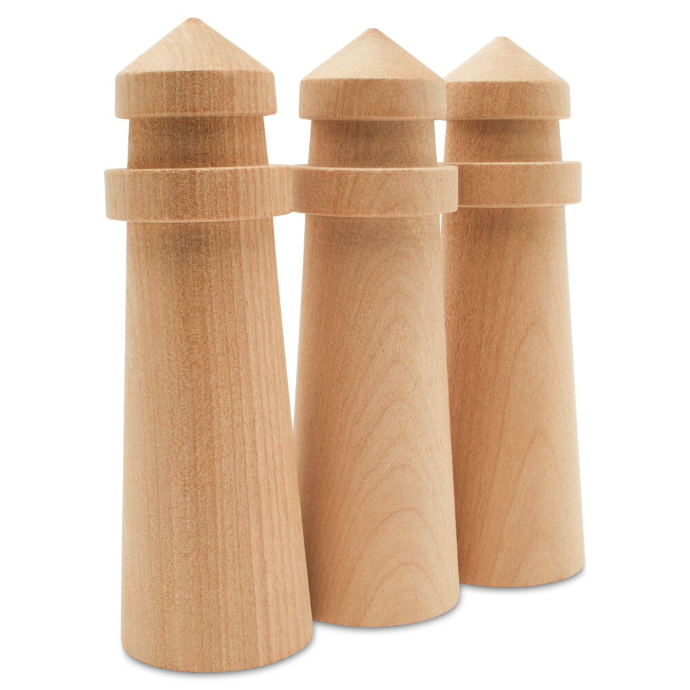 Wood Lighthouse Figures for Decor, Lighthouse Ornaments | Woodpeckers