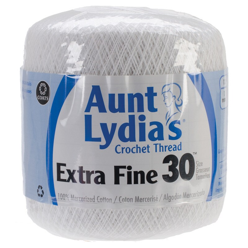 White - Aunt Lydia&#x27;s Extra Fine Crochet Thread Size 30