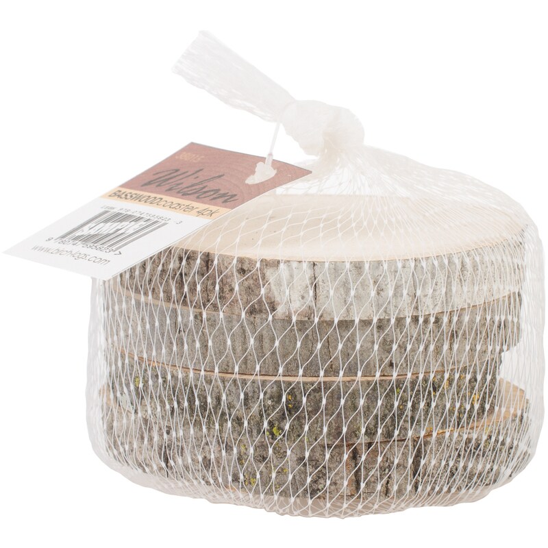 Basswood Coasters - 4/Pkg