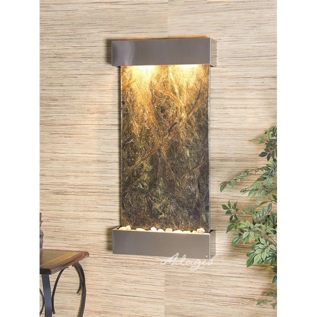 Adagio WCS2005 Whispering Creek Stainless Steel Green Marble Wall Fountain Fountains Michaels
