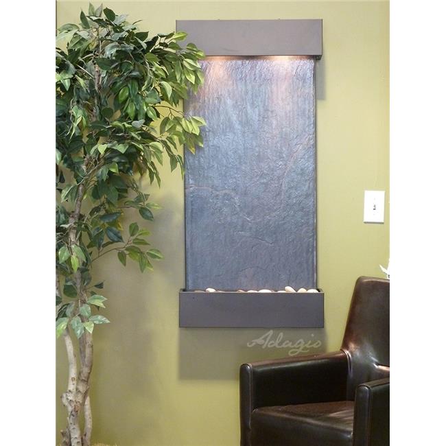 Adagio WCS4511 Whispering Creek Silver Metallic Black Featherstone Wall Fountain Fountains