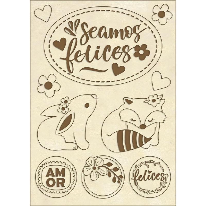Seamos Felices Stamperia Wooden Shapes A6 Johanna Rivero