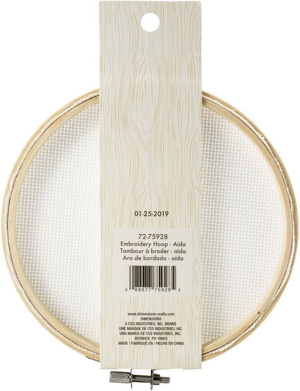White - Dimensions Embroidery Hoop W/Aida 6&#x22;