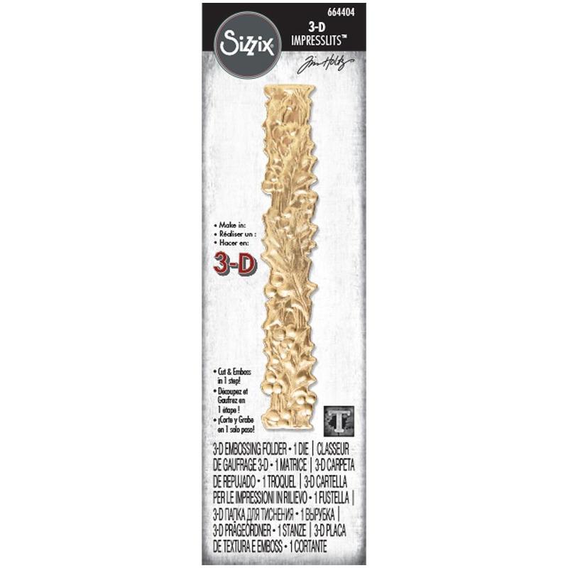Holly Berries-Sizzix 3D Impresslits Embossing Folder By Tim Holtz