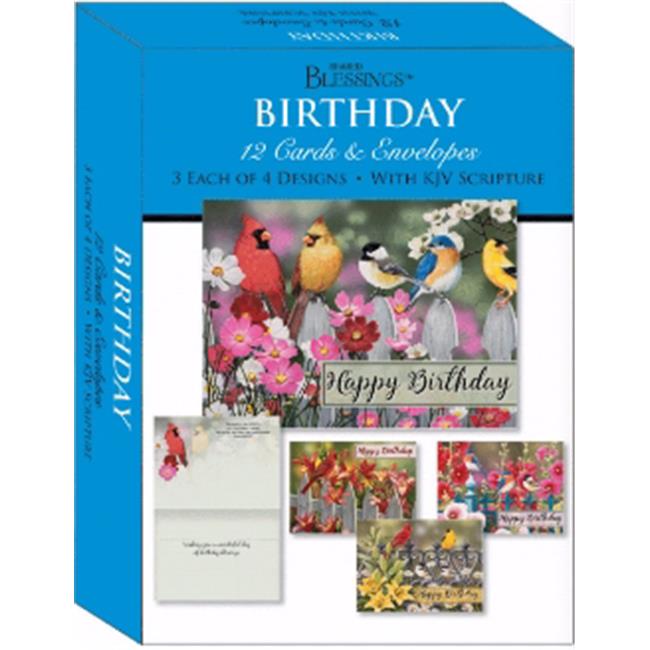 Crown Point Graphics 164482 Shared BlessingsBirthday Birds Boxed Card Box of 12 Christmas