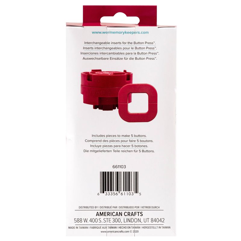 Square Button Insert - Button Press - We R Memory Keepers