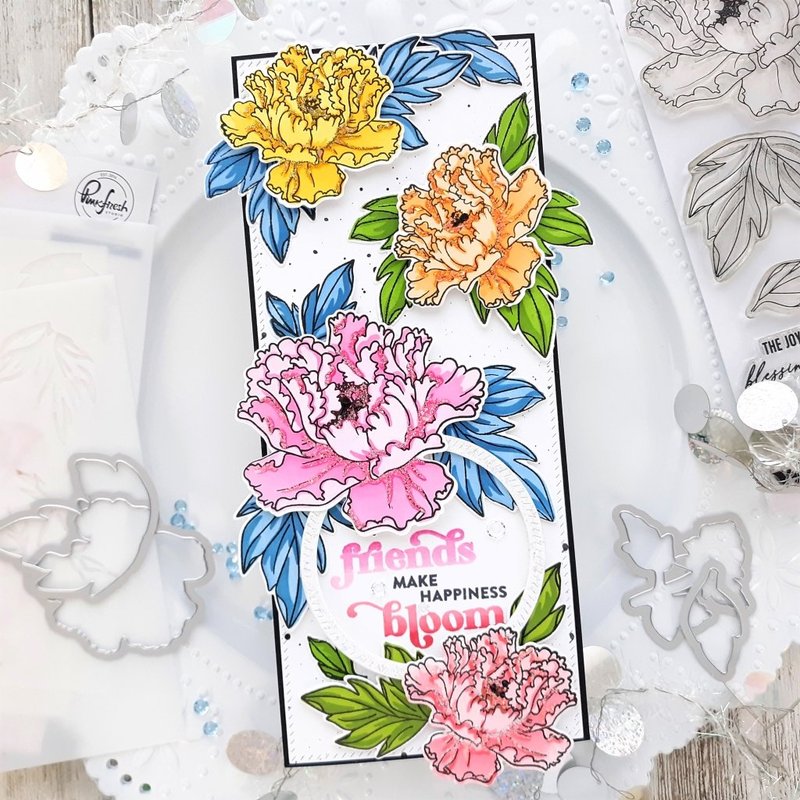 Friendship Blooms Layering Stencils - Pinkfresh Studio