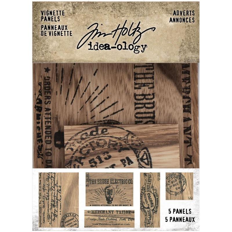 Adverts Idea-Ology Wooden Vignette Panels - Tim Holtz