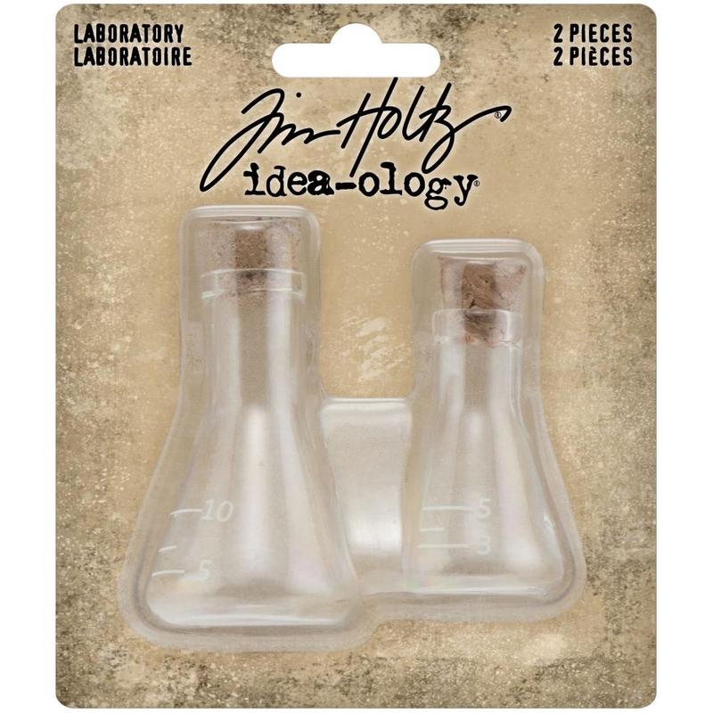 Laboratory Small Corked Glass Flasks - Tim Holtz Idea-ology