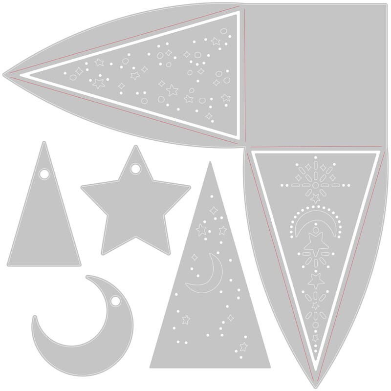 Celestial Favor Box Thinlits Dies - Sizzix