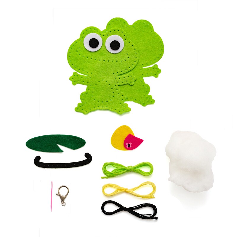 Frog Felt Keychain Kit - Sew Cute - Colorbo&#x308;k