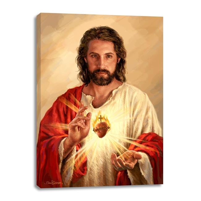 Glow Decor 256963 10 x 14 in. Frameless Canvas - Sacred Heart of Jesus ...