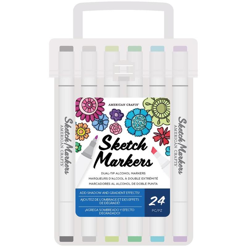 DuelTip Alcohol Sketch Markers Set of 24 American Crafts Michaels
