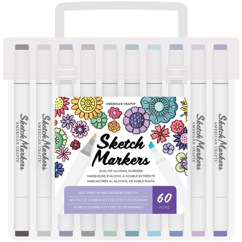 American Crafts Duel-Tip Alcohol Sketch Markers - Set of 48