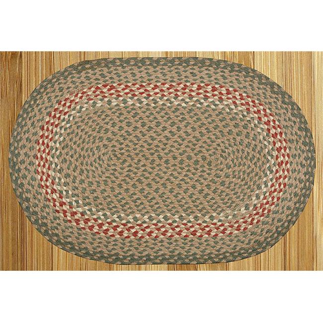 Capitol Earth Rugs 03009 GreenBurgundy Jute Braided Rug Rugs & Mats