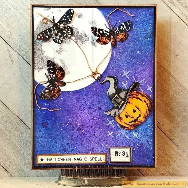 Stampers Anonymous Tim Holtz Cling Rubber Stamps Moth Study