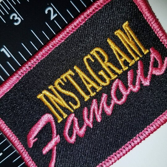 "Instagram Famous", Iron-on Embroidered Patch, Iron-on Applique, 3"x2" inches
