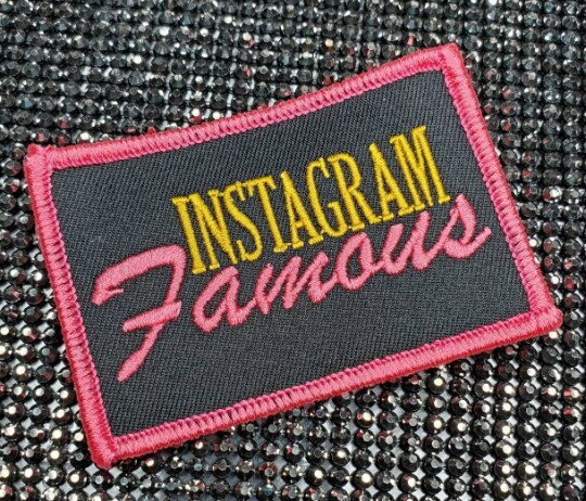 "Instagram Famous", Iron-on Embroidered Patch, Iron-on Applique, 3"x2" inches