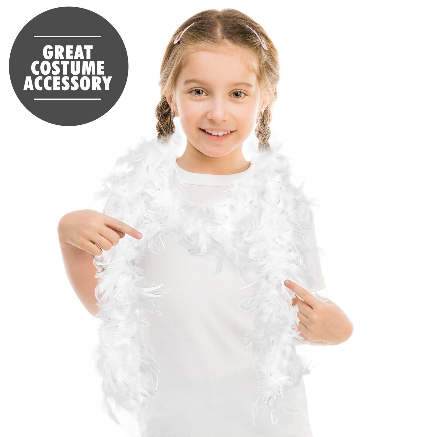 Feather Boa Costume Accessory 1920's White Boa with Feathers 1
