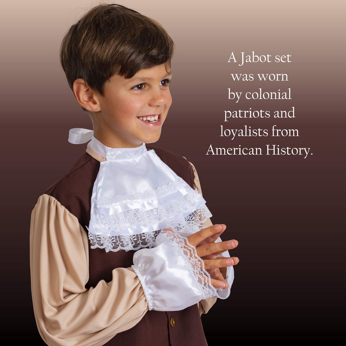 Colonial Lace Jabot Set White Lace Ruffled Tie Jabot with White Lace