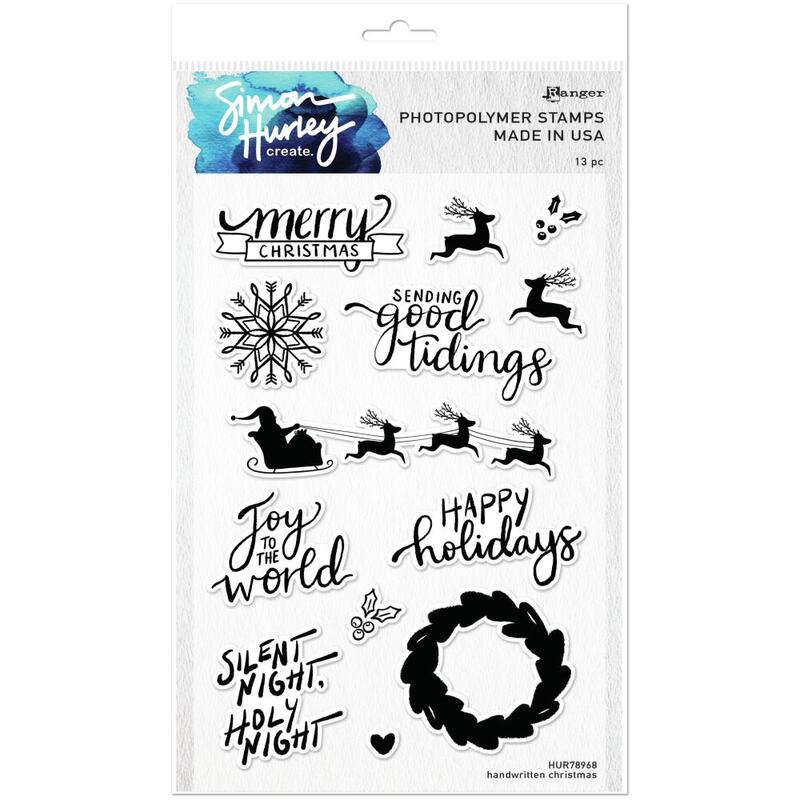 Handwritten Christmas Clear Stamp - Simon Hurley create. - Ranger ...