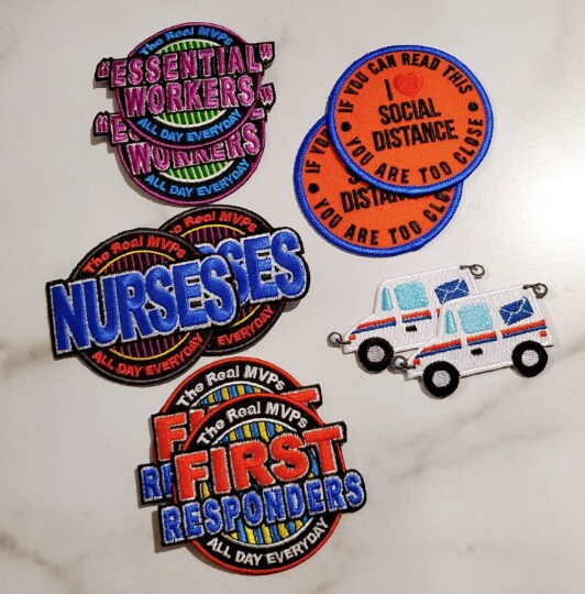 Essential Workers, The Real MVP, Patches for Masks, Iron-on Embroidered, Size 2.75&#x22; inches