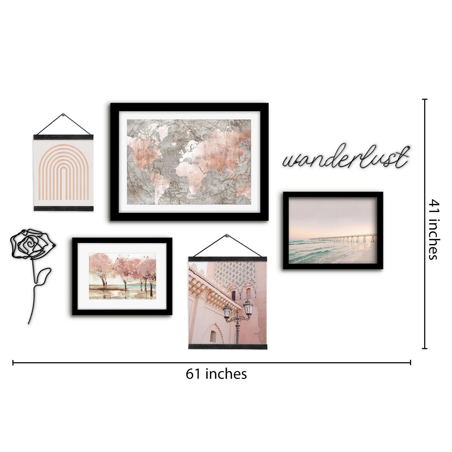 Framed Multimedia Gallery Wall Art Set World in a Pink Perspective Wall Art Michaels