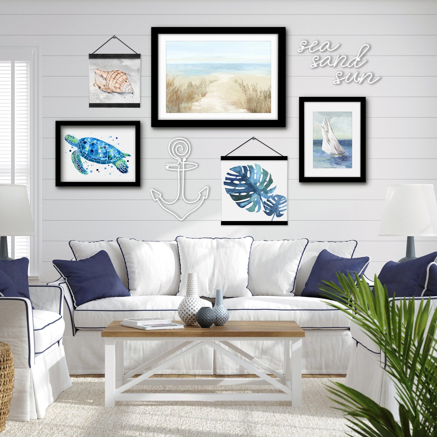Framed Multimedia Gallery Wall Art Set - Sealife by Seashore