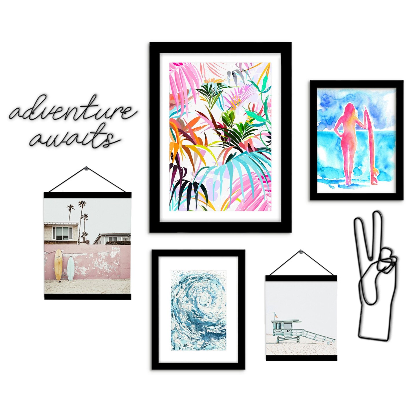 Framed Multimedia Gallery Wall Art Set Beachy Board Vibes Michaels