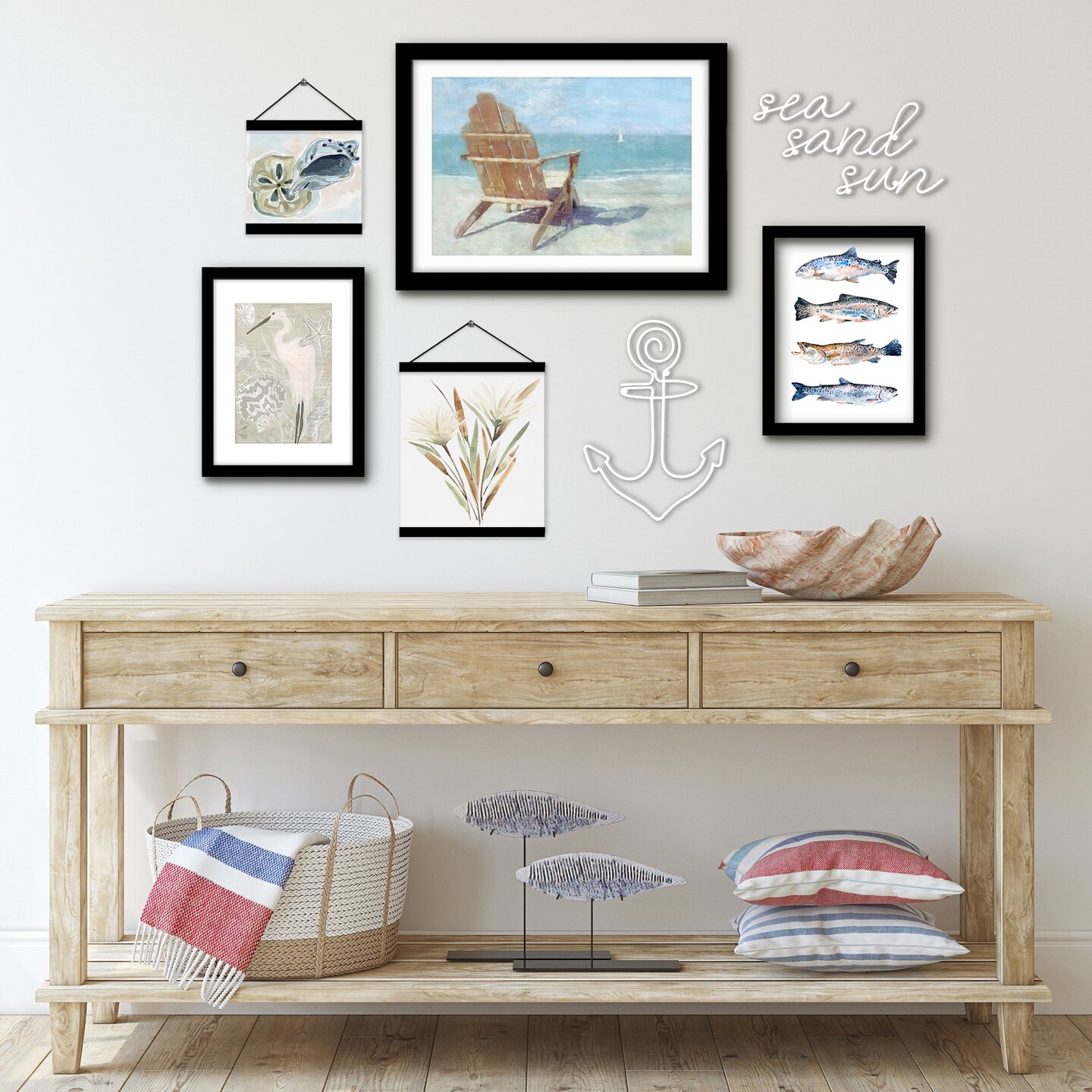 Framed Multimedia Gallery Wall Art Set - Shore of Tranquility | Wall ...