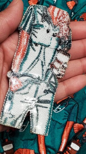 Nurses Care A&#x2019;Latte (Teal Scrubs), Embroidery, Iron-on Applique, Size 4&#x22; inches