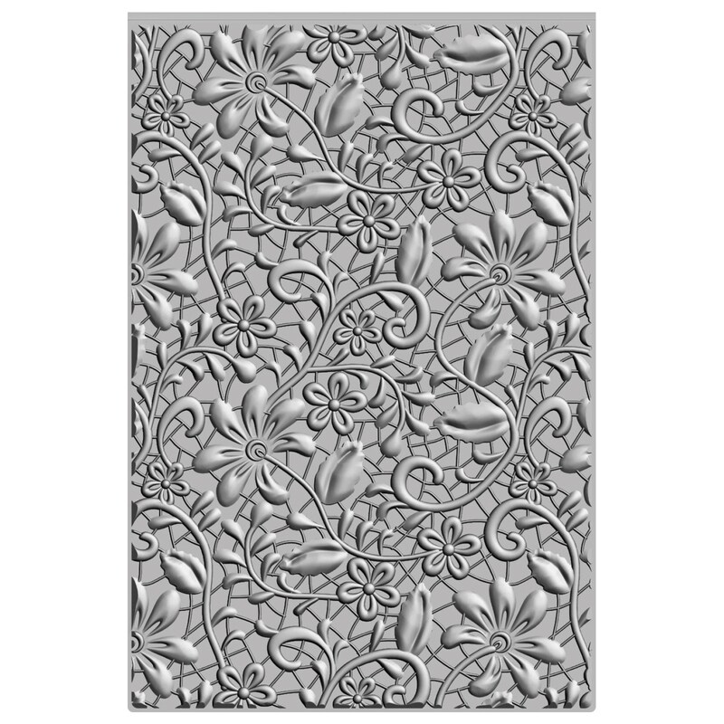 Lacey 3-D Textured Impressions Embossing Folder - Sizzix