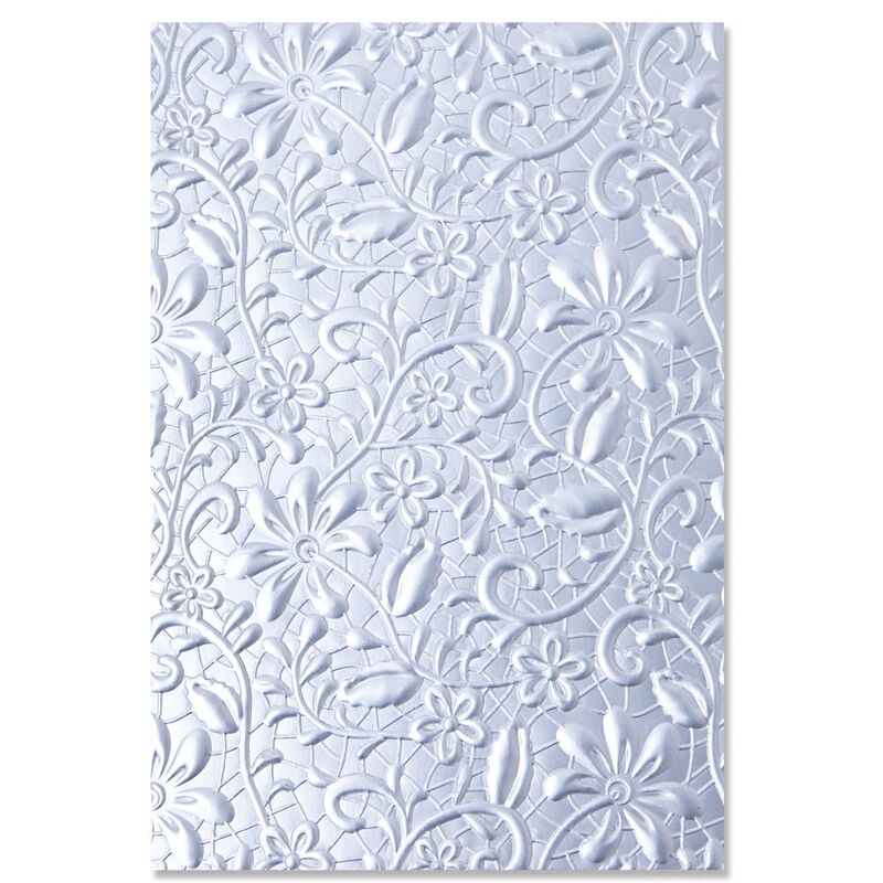 Lacey 3-D Textured Impressions Embossing Folder - Sizzix